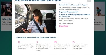 Credicard e Uber Promoção